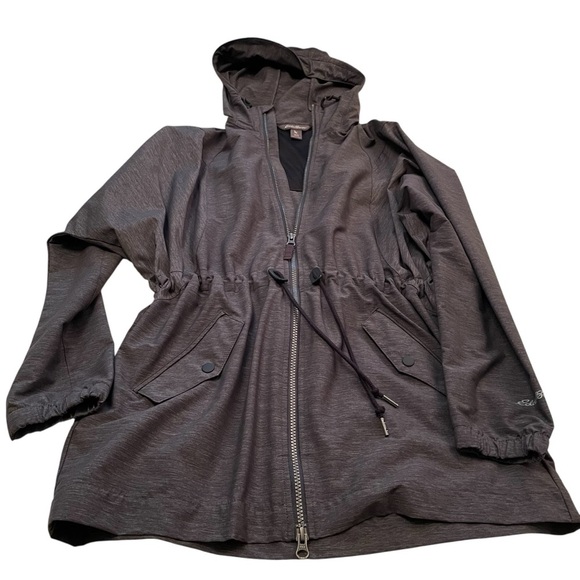 Eddie Bauer Grey Wind Zip-Up Jacket/Hood-Zip Front-Drawstring Waist-Size XS - Picture 4 of 9